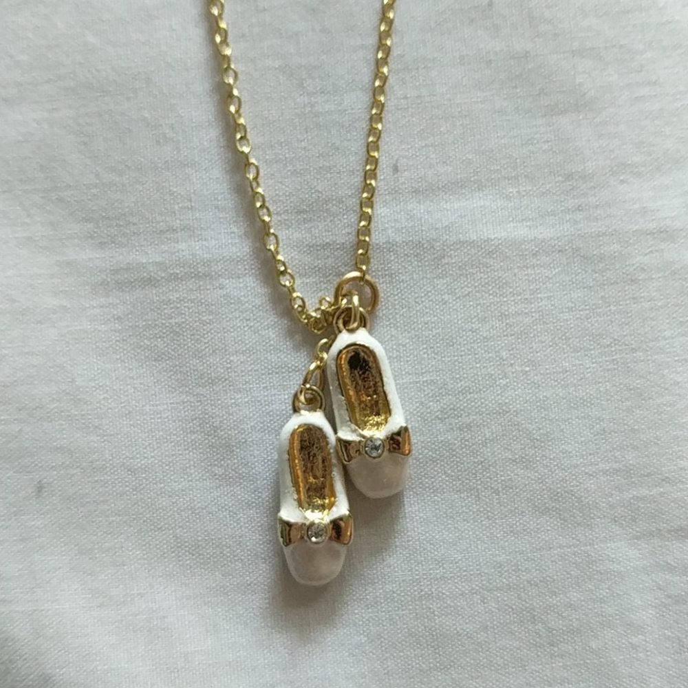 Gold Ballet Slipper Necklace
